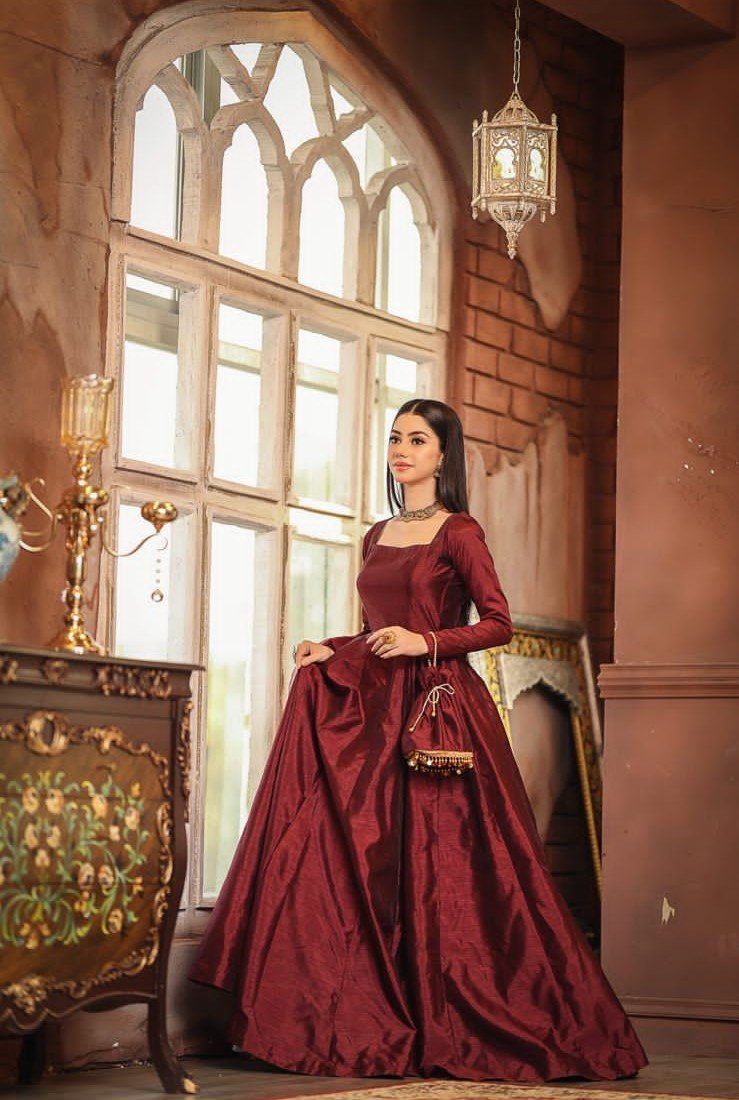 Mehroon Rawsilk