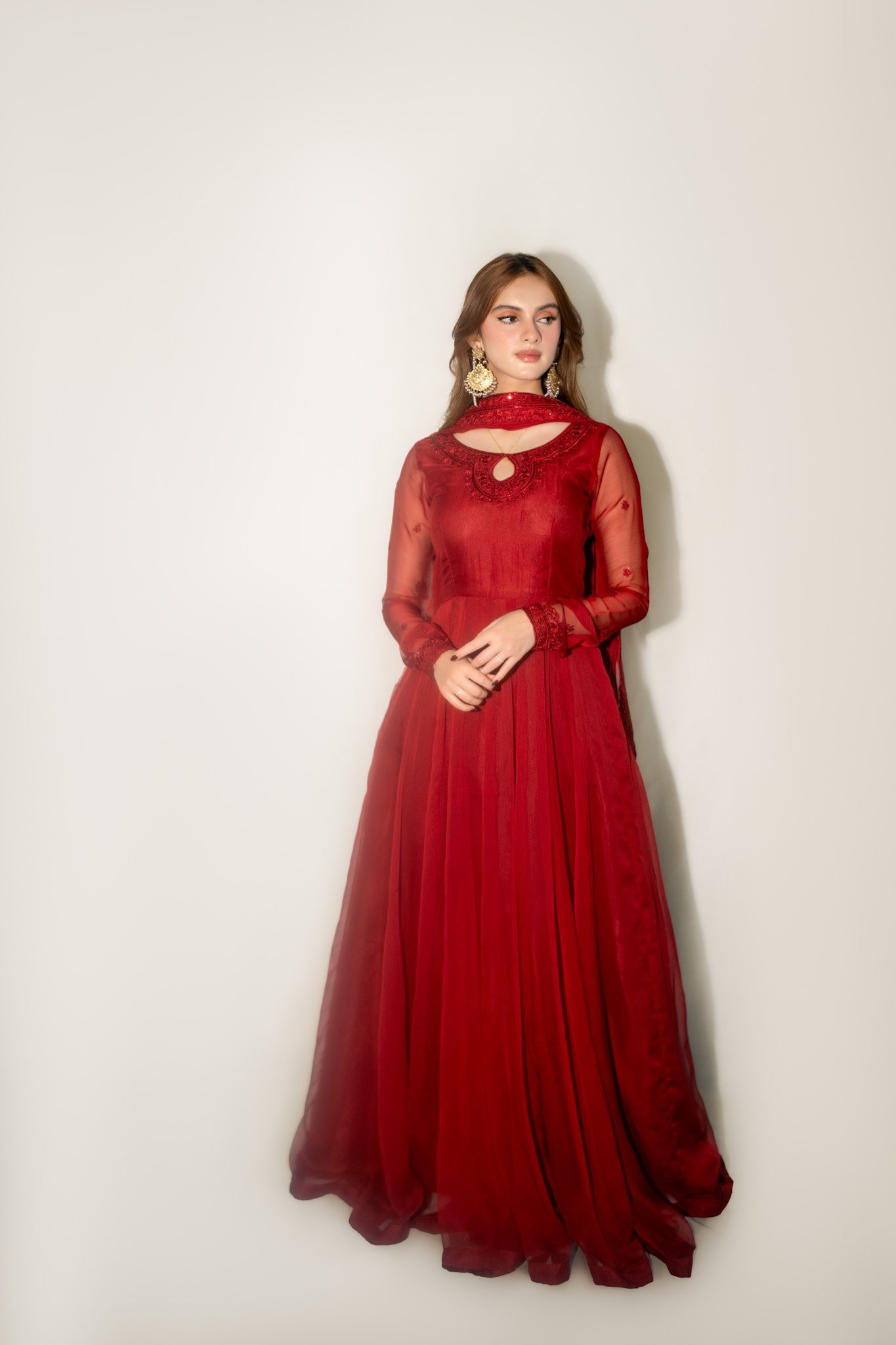 Mehroon chiffon